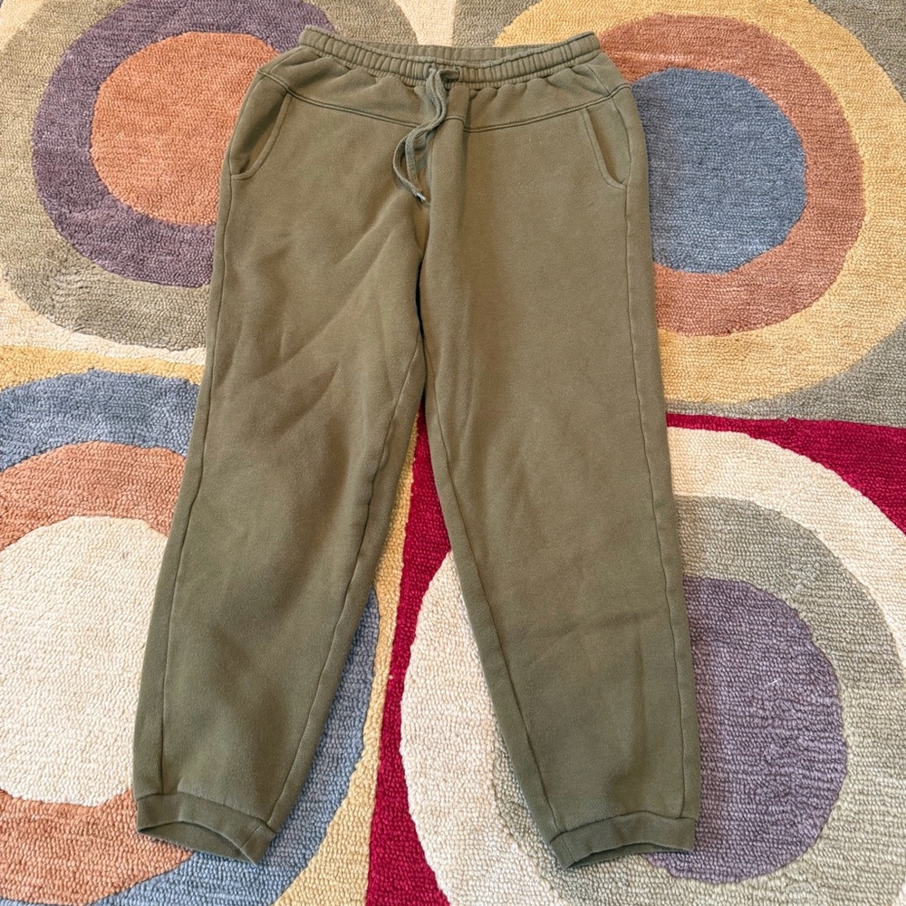MWL by Madewell BetterTerry Sweatpants Joggers Cropped Olive Green Women’s Small